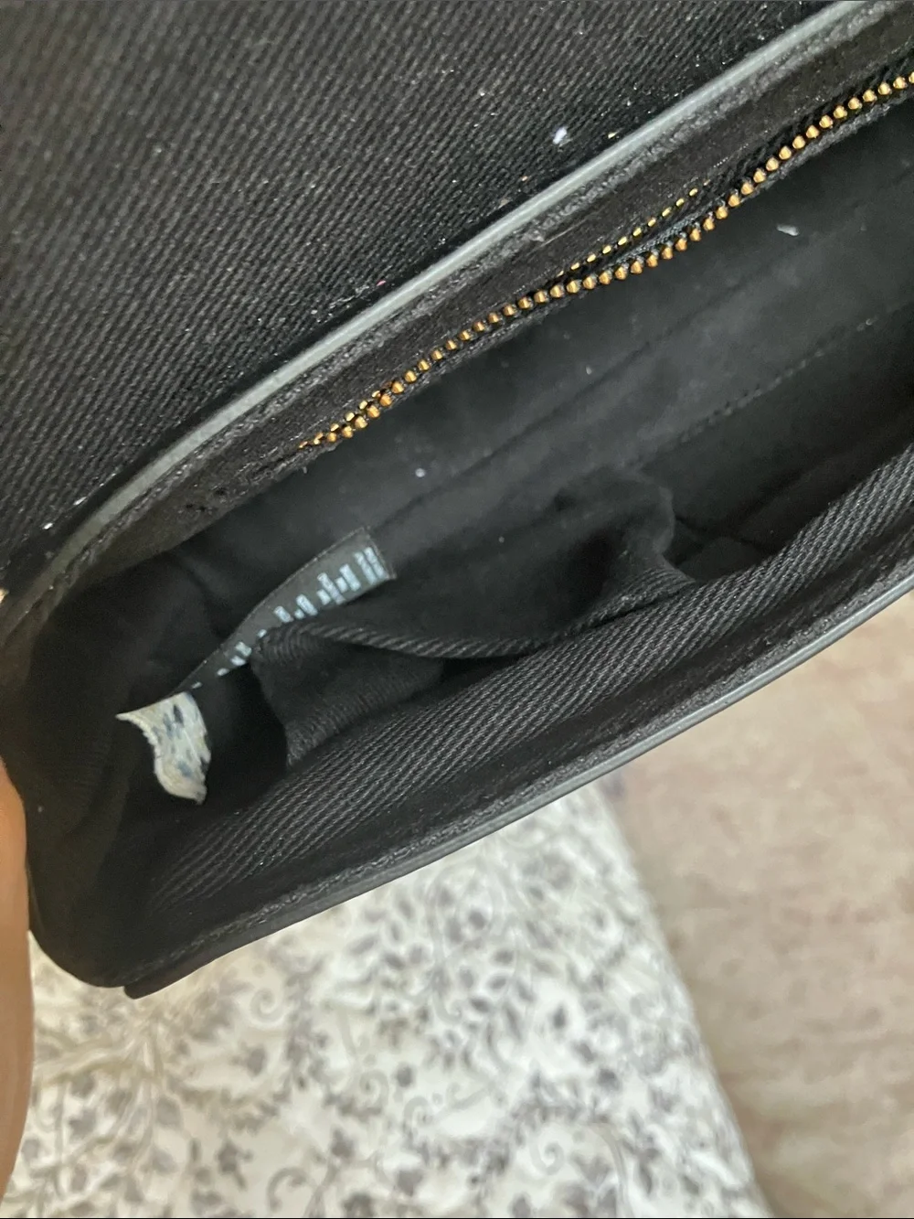 Brandy Melville Black Shoulder Bag with Gold Buckle